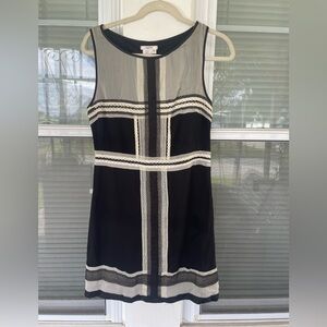 Max Studio Monochrome Sleeveless Chiffon Lace Dress